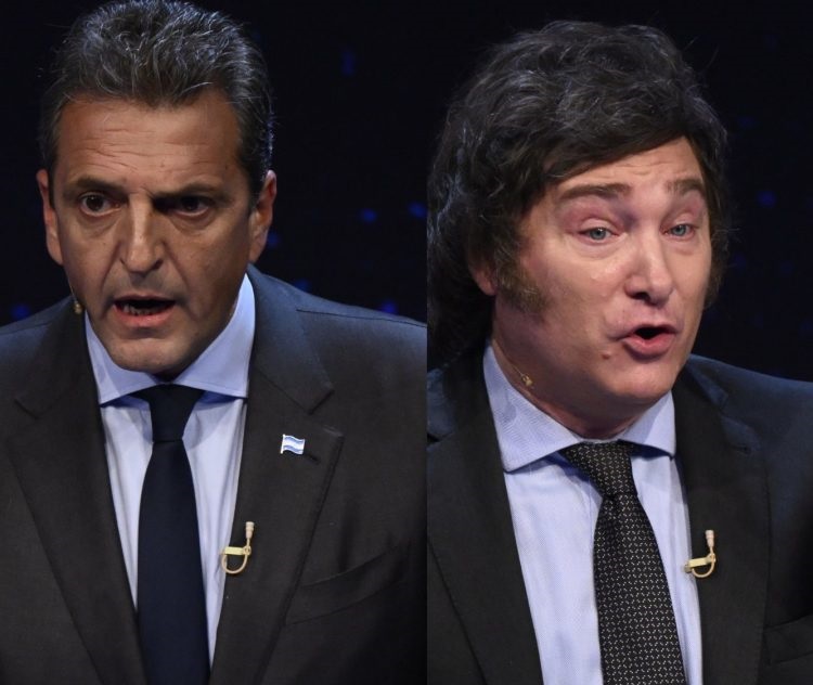 Massa y Milei se enfrentan en debate previo a la segunda vuelta presidencial en Argentina