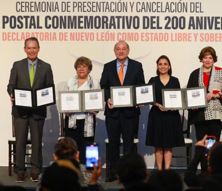 Presentan timbre postal conmemorativo de los 200 años de Nuevo León
